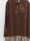 SWAYING 2025 Fall/Winter Collection: Fish-tail design polo dress/long dress SW-SW25AW2L03C2S2-ZONG (Brown)